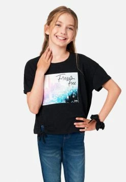 Adjmi Graphic Tie-Front Tee & Hair Tie Tops