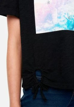 Adjmi Graphic Tie-Front Tee & Hair Tie Tops