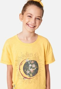 Adjmi Tops Graphic Tie-Front Tee & Hair Tie