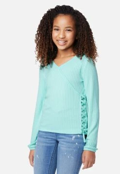 Adjmi Ribbed Lace-Up Wrap Top Tops