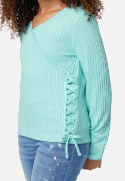 Adjmi Ribbed Lace-Up Wrap Top Tops