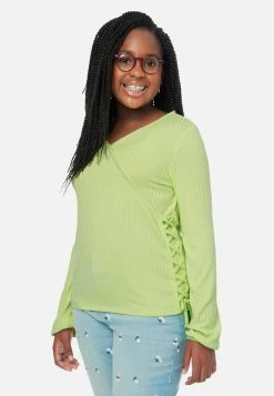 Adjmi Ribbed Lace-Up Wrap Top Tops