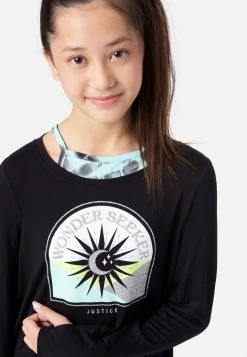 Adjmi Collection X By Justice Graphic Layered Top