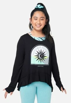 Adjmi Collection X By Justice Graphic Layered Top