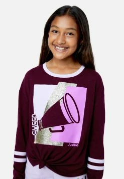 Adjmi Sports Graphic Tie-Front Tee Tops