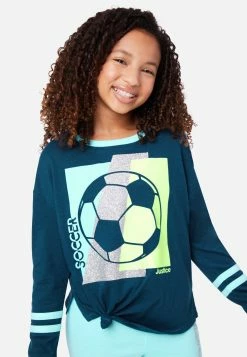 Adjmi Sports Graphic Tie-Front Tee Tops 10 Adjmi Sports Graphic Tie-Front Tee Tops