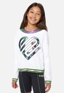 Adjmi J Sport Graphic Layered Cropped Sweatshirt Tops