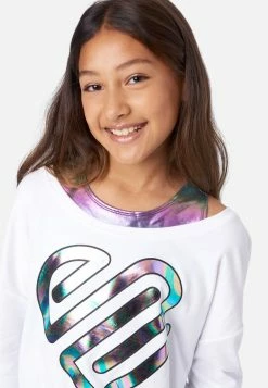 Adjmi J Sport Graphic Layered Cropped Sweatshirt Tops