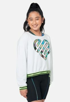Adjmi J Sport Graphic Layered Cropped Sweatshirt Tops
