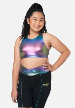 Adjmi J Sport Graphic Layered Cropped Sweatshirt Tops