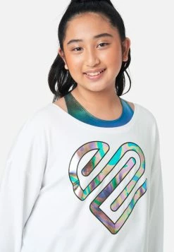 Adjmi J Sport Graphic Layered Cropped Sweatshirt Tops