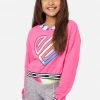 Adjmi Tops J Sport Graphic Layered Cropped Sweatshirt