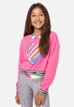 Adjmi Tops J Sport Graphic Layered Cropped Sweatshirt