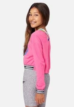 Adjmi Tops J Sport Graphic Layered Cropped Sweatshirt