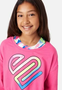 Adjmi Tops J Sport Graphic Layered Cropped Sweatshirt