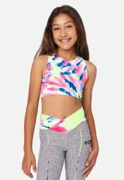 Adjmi Tops J Sport Graphic Layered Cropped Sweatshirt