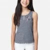 Adjmi Tops Striped Graphic Henley Tank