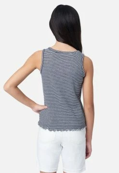 Adjmi Tops Striped Graphic Henley Tank