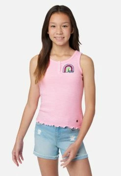 Adjmi Tops Striped Graphic Henley Tank
