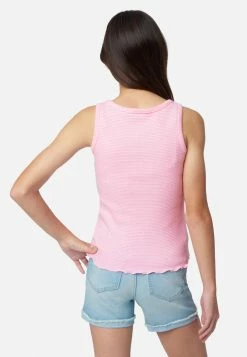 Adjmi Tops Striped Graphic Henley Tank