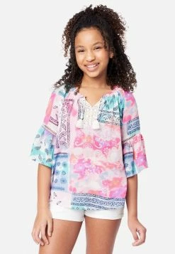 Adjmi Patterned Notch Neck Top