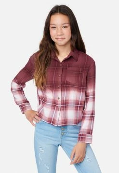 ADJMI Dip Dye LS Plaid Button Up
