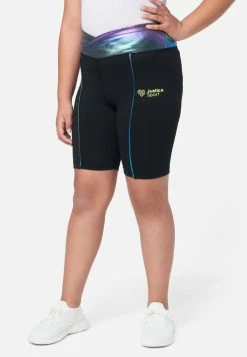 Adjmi J Sport Metallic Color Block Bike Shorts Bottoms