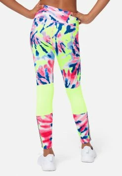 Adjmi Bottoms J Sport Tie-Dye Color Block Leggings