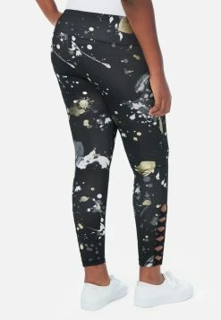 Adjmi J Sport Patterned Lace-Up Full-Length Leggings Bottoms