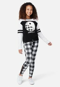 Adjmi Bottoms J Sport Patterned Lace-Up Full-Length Leggings