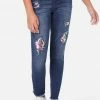 Adjmi Sequin-Patch Pull-On Jean Leggings