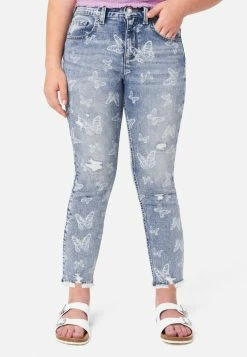 Adjmi Bottoms Patterned Distressed Mini Mom Jean Leggings