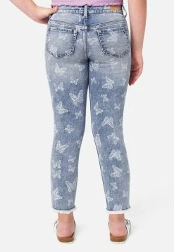Adjmi Bottoms Patterned Distressed Mini Mom Jean Leggings