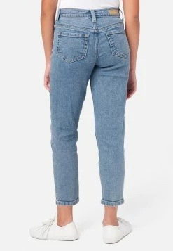 ADJMI Bottoms Medium Wash Patchwork Mini Mom Jeans