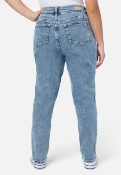 ADJMI Bottoms Medium Wash Patchwork Mini Mom Jeans