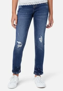 Adjmi Bottoms Destructed Mid-Rise Jean Leggings