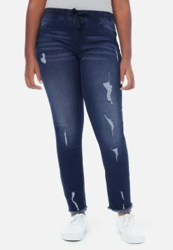 Adjmi Bottoms Destructed Pull-On Jean Leggings