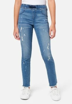 Adjmi Destructed Pull-On Cropped Jean Leggings Bottoms