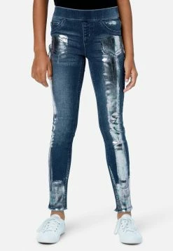 Adjmi Paint Stripe Pull-On Jean Leggings