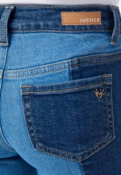 ADJMI Bottoms Two Tone Mini Mom Jeans