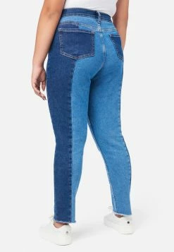 ADJMI Bottoms Two Tone Mini Mom Jeans