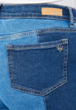 ADJMI Bottoms Two Tone Mini Mom Jeans