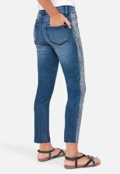 Adjmi Paint Stripe Mid-Rise Jean Leggings Bottoms