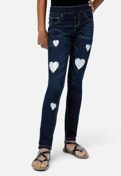 Adjmi Sequin-Accent Heart Jean Leggings Bottoms