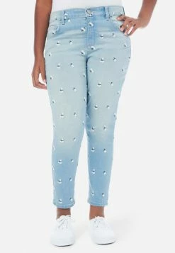 Adjmi Embroidered Cropped Jean Leggings