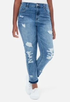 Adjmi Destructed Mini Mom Jeans