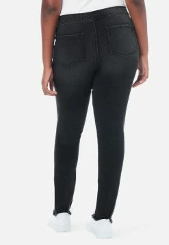 Adjmi Destructed Embellished Pull-On Jean Leggings