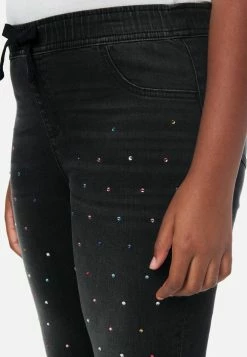 Adjmi Destructed Embellished Pull-On Jean Leggings