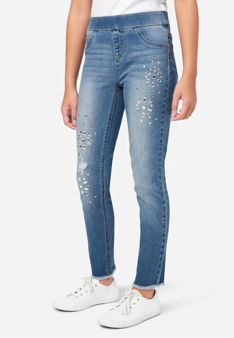 Adjmi Bottoms Rhinestone Pull-On Jean Leggings 3 Adjmi Bottoms Rhinestone Pull-On Jean Leggings