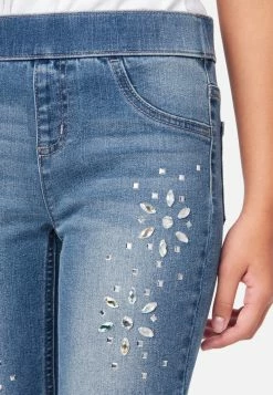 Adjmi Bottoms Rhinestone Pull-On Jean Leggings 8 Adjmi Bottoms Rhinestone Pull-On Jean Leggings